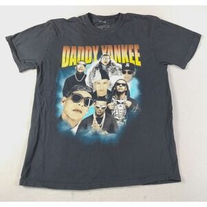 Daddy Yankee Shirt Mens Large Black Portrait Collage Graphic Tee Tagless
